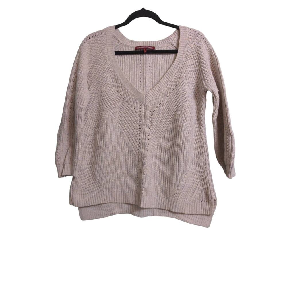 Comptoir Des Cotonniers Womens Pullover Sweater Beige Long Sleeve Wool Blend M